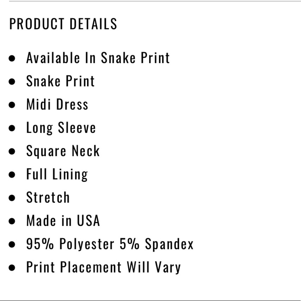 Snake Print Midi Dress. NWT - Picture 5 of 6